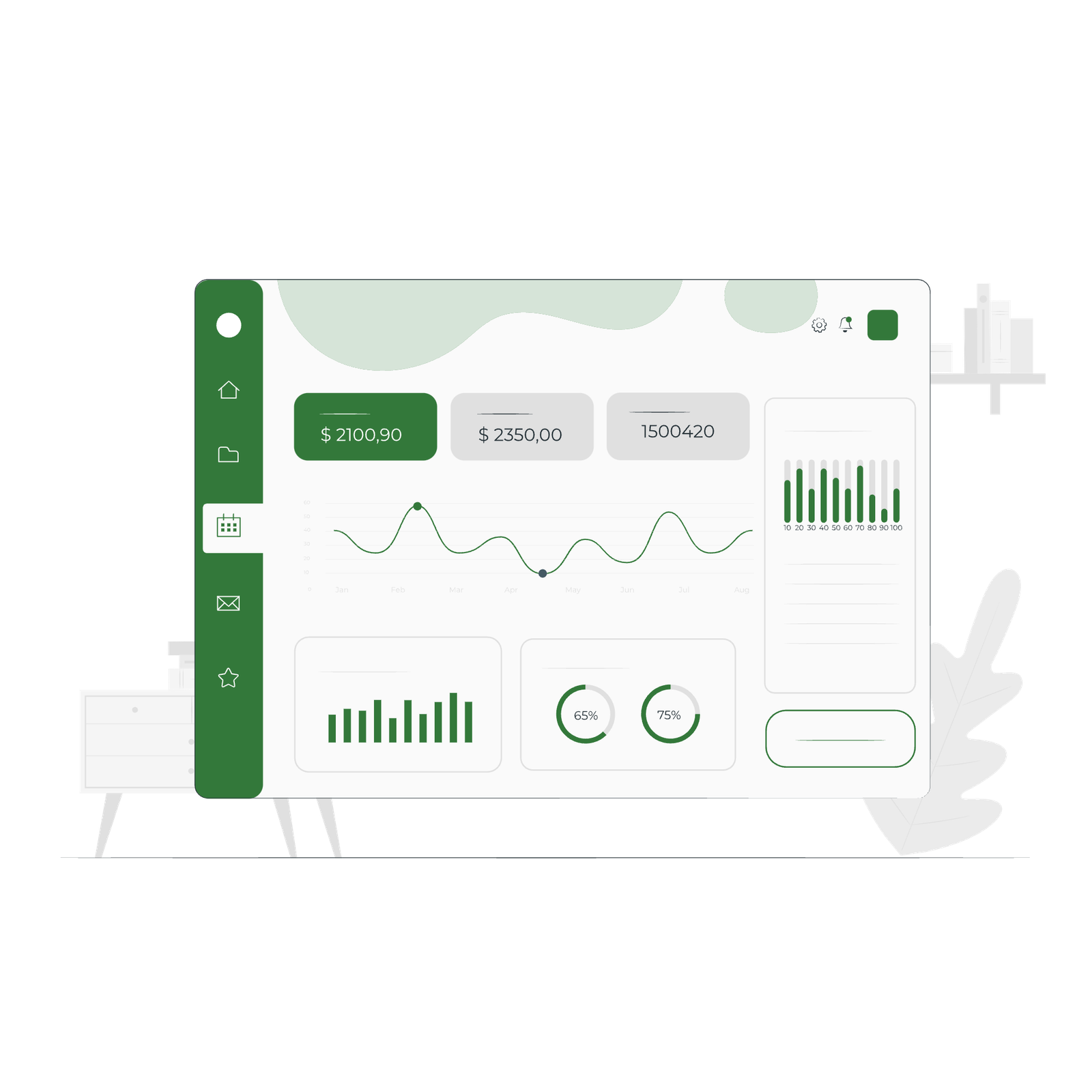 Screenshot of the powerful dashboard interface